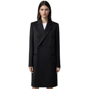 Helmut Lang Blazer Coat Silk Quiet Luxury Minimalist Women 8 Academia 90s Black